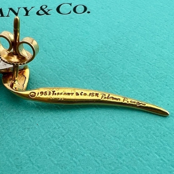 Tiffany & Co. 1983 Diamond Chrysalis Earrings 18k Gold Paloma Picasso - Picture 5 of 7